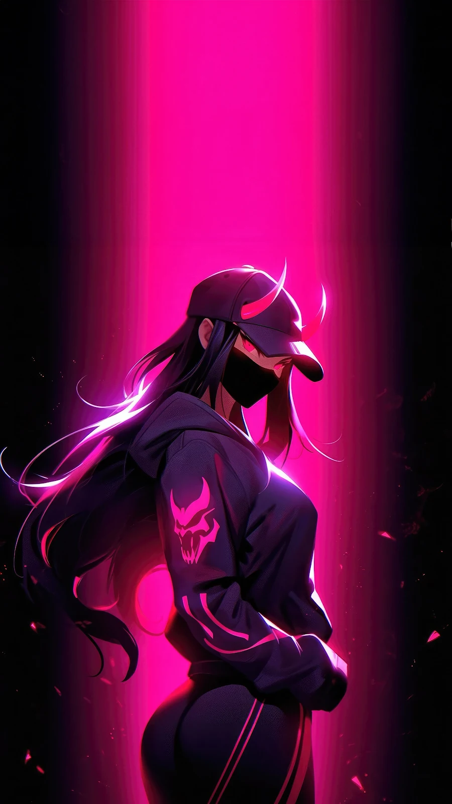Cyberpunk, Anime, Devil, Glowing, Mask 4K iPhone Wallpaper for Free Download in High Quality [2160x3840]