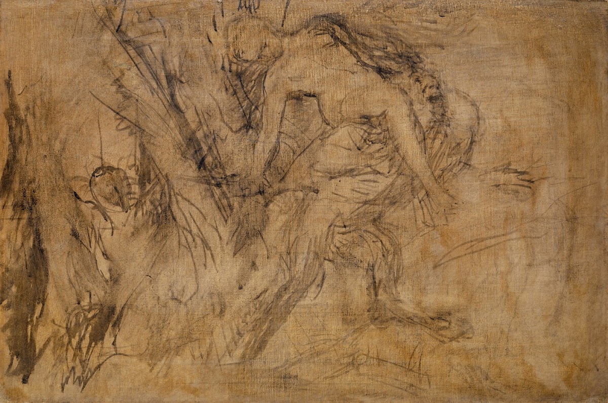 Study for Nymph on the Shoulders of Pan 1874