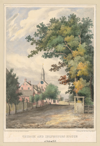 Church and inspectors house at Salem NC 1777   1890