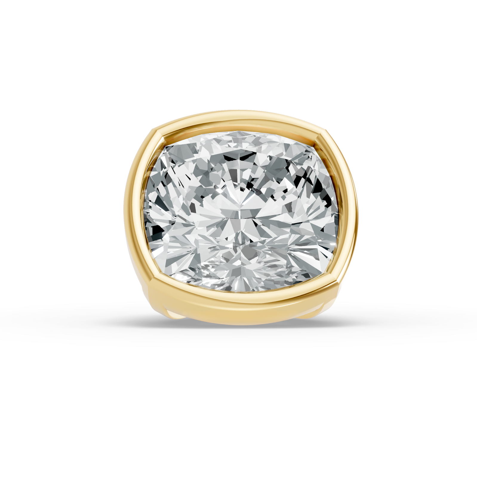 0.51CT Cushion Shape Lab Grown Diamond Full Bezel Head in 10KT White Gold