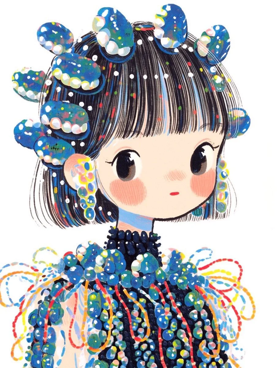 Una ilustración de moda caprichosa de