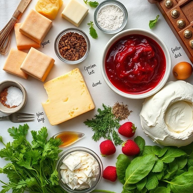 Ingredients for Easy Creamy Cheese Cruffins with Raspberry Jam – Quick & Delicious Breakfast Treat