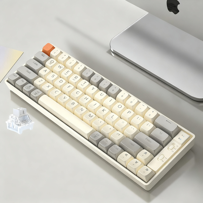 Wired gaming keyboard with mechanical switches