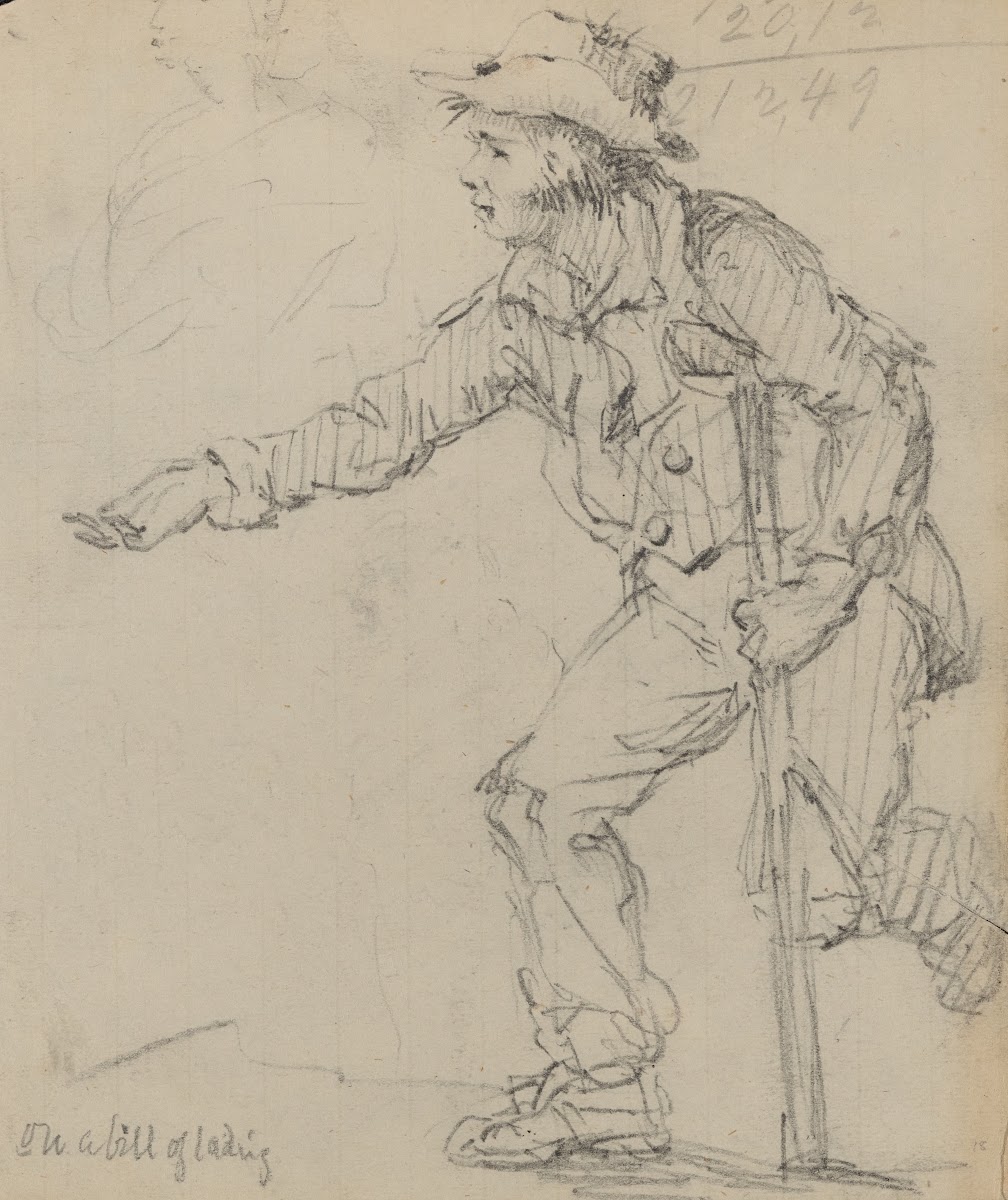On a bill of lading Young boy with crutch