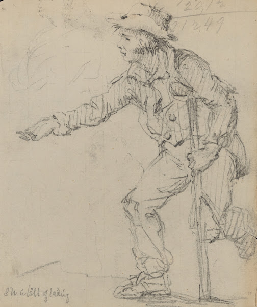 On a bill of lading Young boy with crutch
