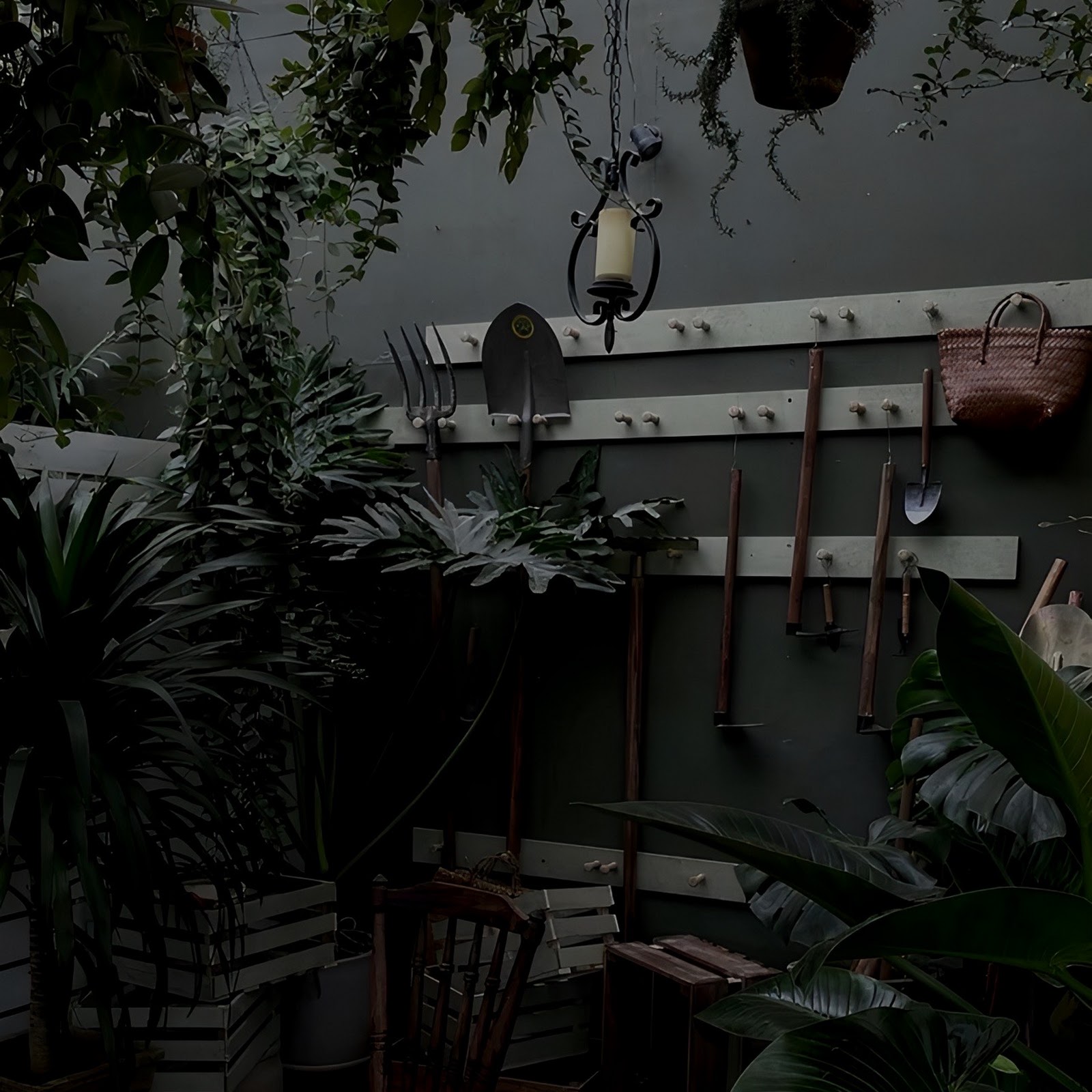 Download Rustic Indoor Garden Potting Area Full HD iPhone