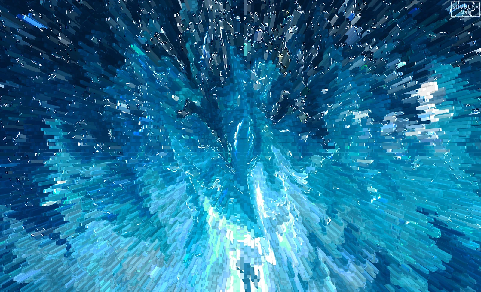 Abstract, Cgi, Digital Art, Shapes, Blue 4K Desktop, iPhone Wallpaper Background