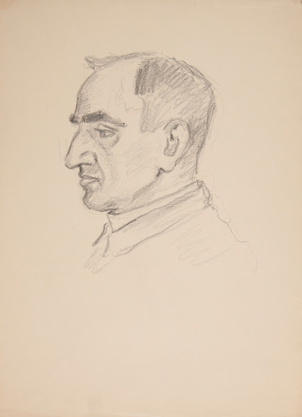 Studium portretowe  głowa mężczyzny 1926 1946