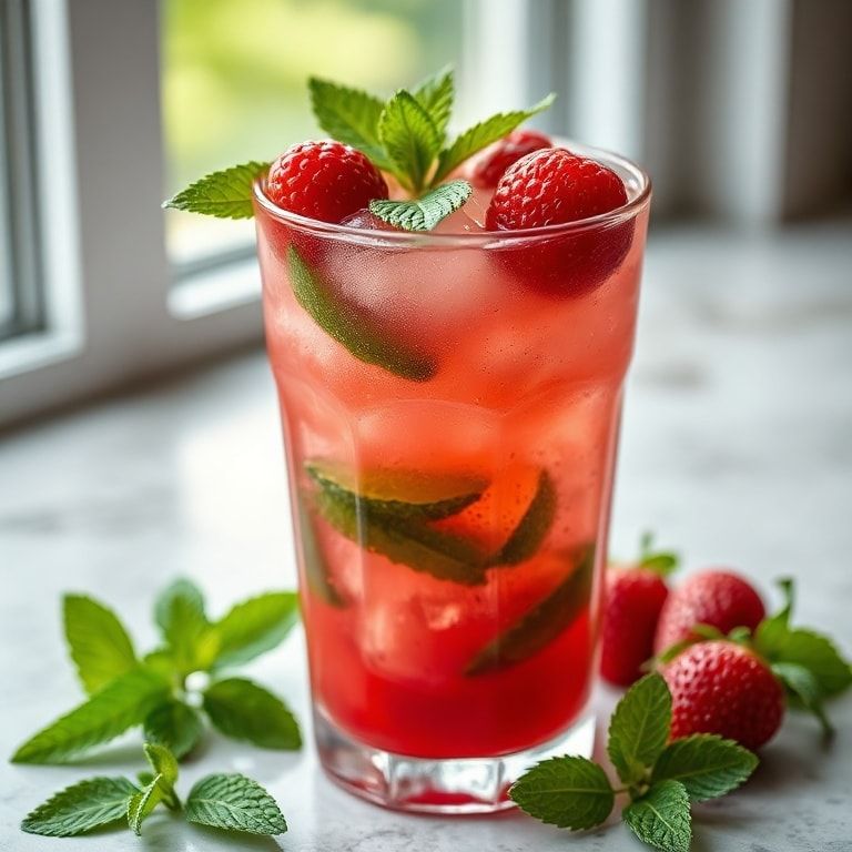 Refreshing Fizzy Berry Drink with Fresh Mint: Easy, Family-Friendly Sparkling Refreshment finished