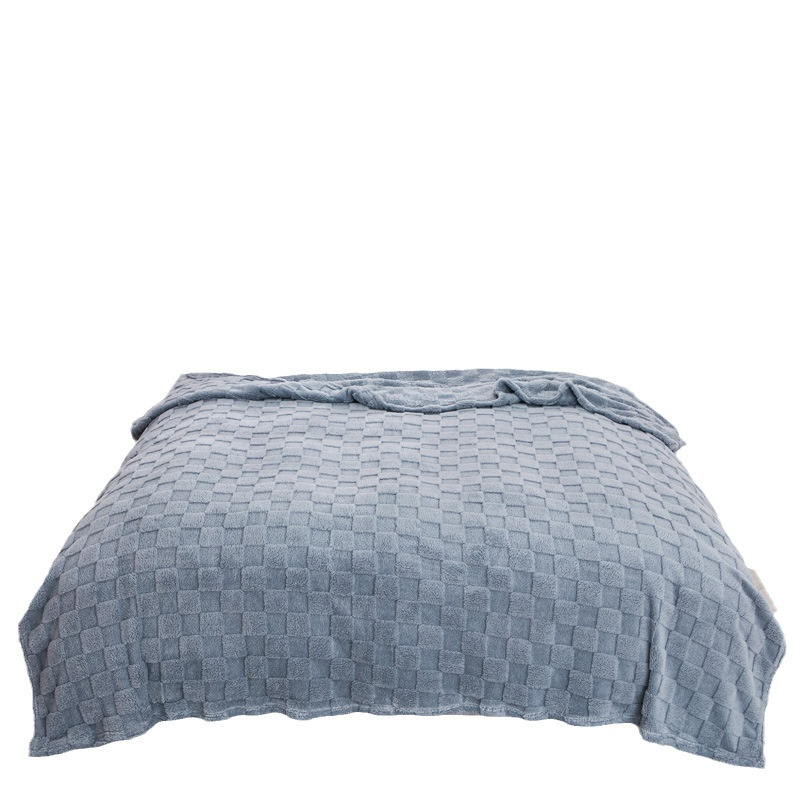 Thick Milk Fleece Blanket with Check Pattern