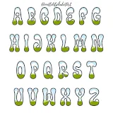 Canva Frame Groovy Doodle Alphabet Letters Faux Embroidery photo 2 template 114