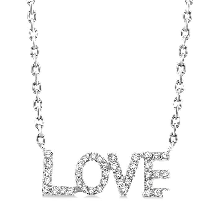 Block 'LOVE' Diamond Name Necklace