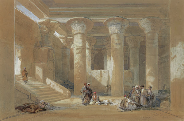 The Grand Portico at the Temple at Esneh Egypt 1838