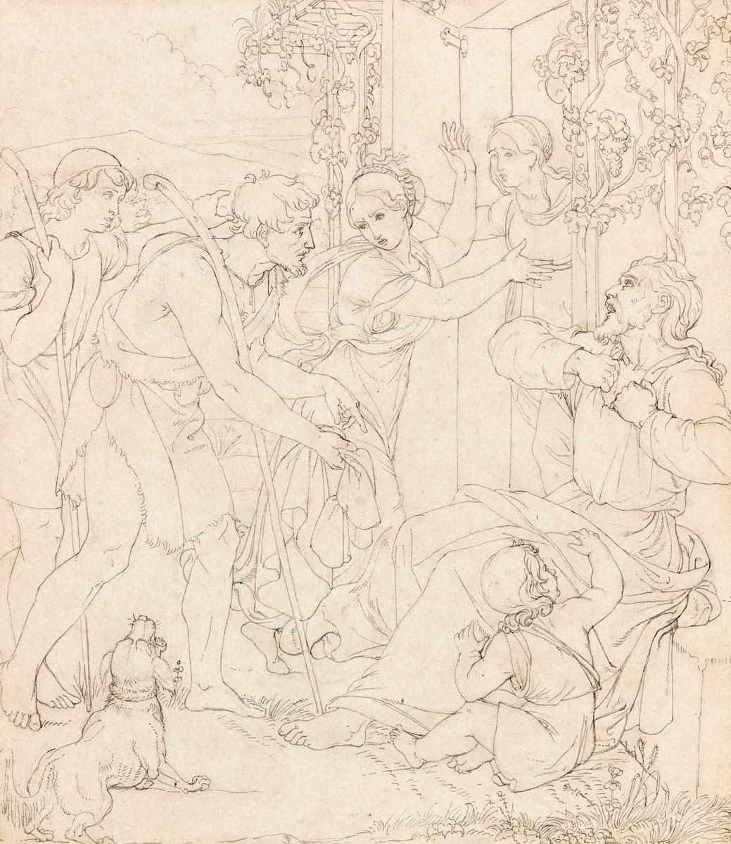 Die Klage Jakobs um Joseph Freskoentwurf für die Casa Bartholdy in Rom 1816