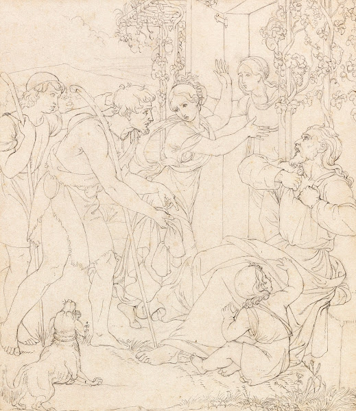 Die Klage Jakobs um Joseph Freskoentwurf für die Casa Bartholdy in Rom 1816