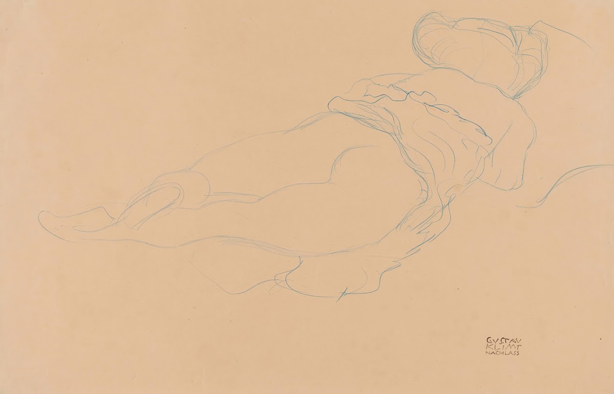 Auf dem Bauch liegender Halbakt nach rechts Semi Nude Lying on her Stomach turne