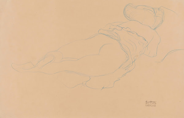 Auf dem Bauch liegender Halbakt nach rechts Semi Nude Lying on her Stomach turne