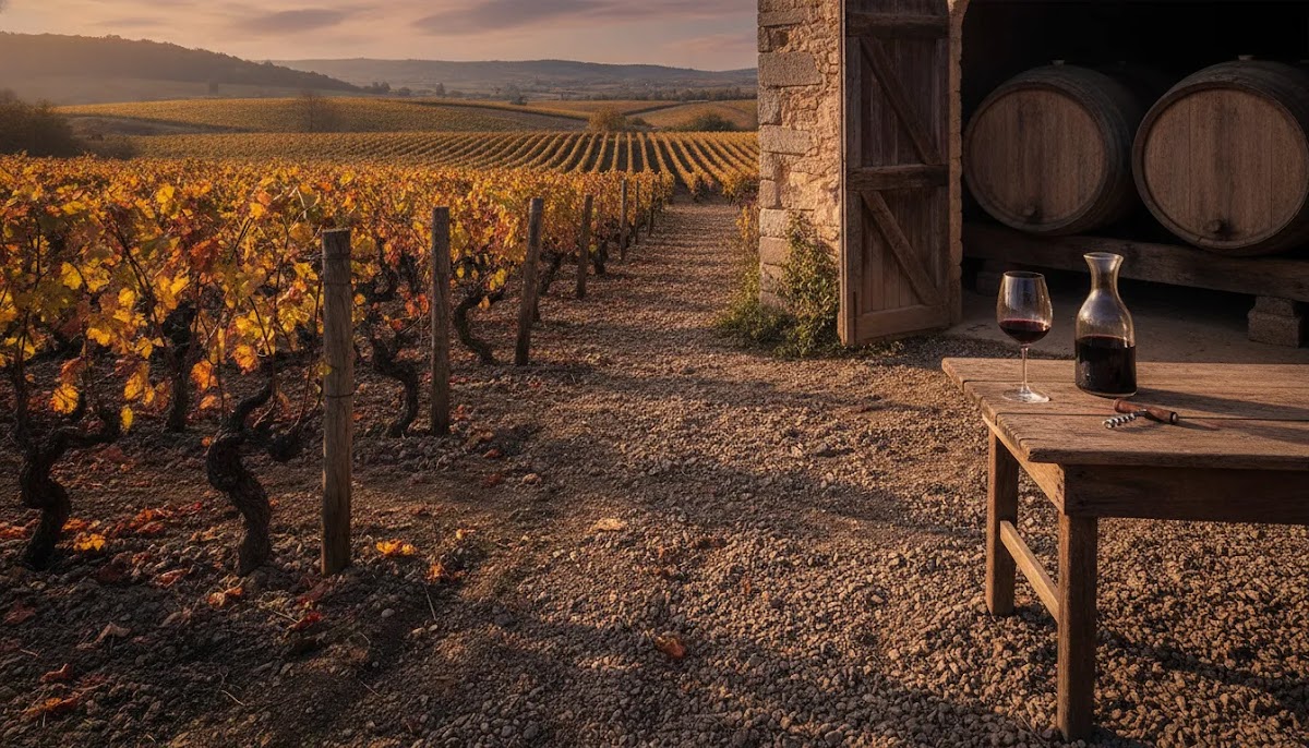 Best Bordeaux vintages editorial scene inspired by Bordeaux terroir with cellar textures and red wine glass