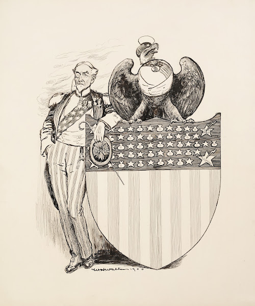 Uncle Sam the American eagle and the American shield 1900