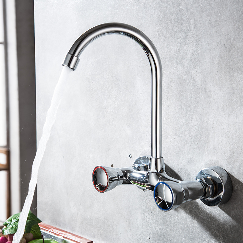 Wall-Mounted Kitchen Faucet with Ceramic Valve