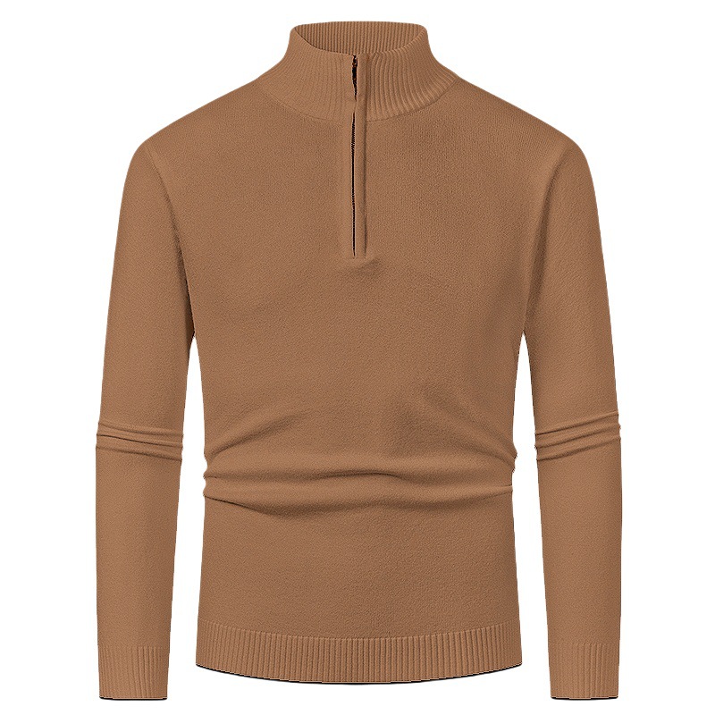 Herren-Strickpullover mit Polokragen und Reißverschluss