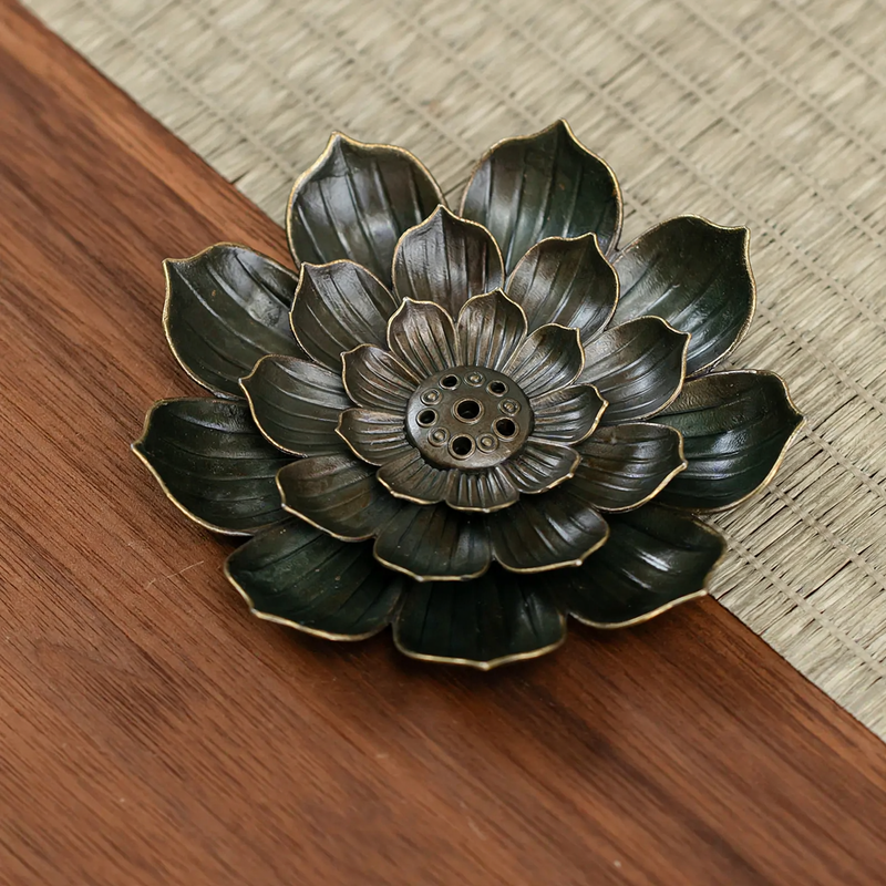 Lotus Flower Incense Holder Made of Copper