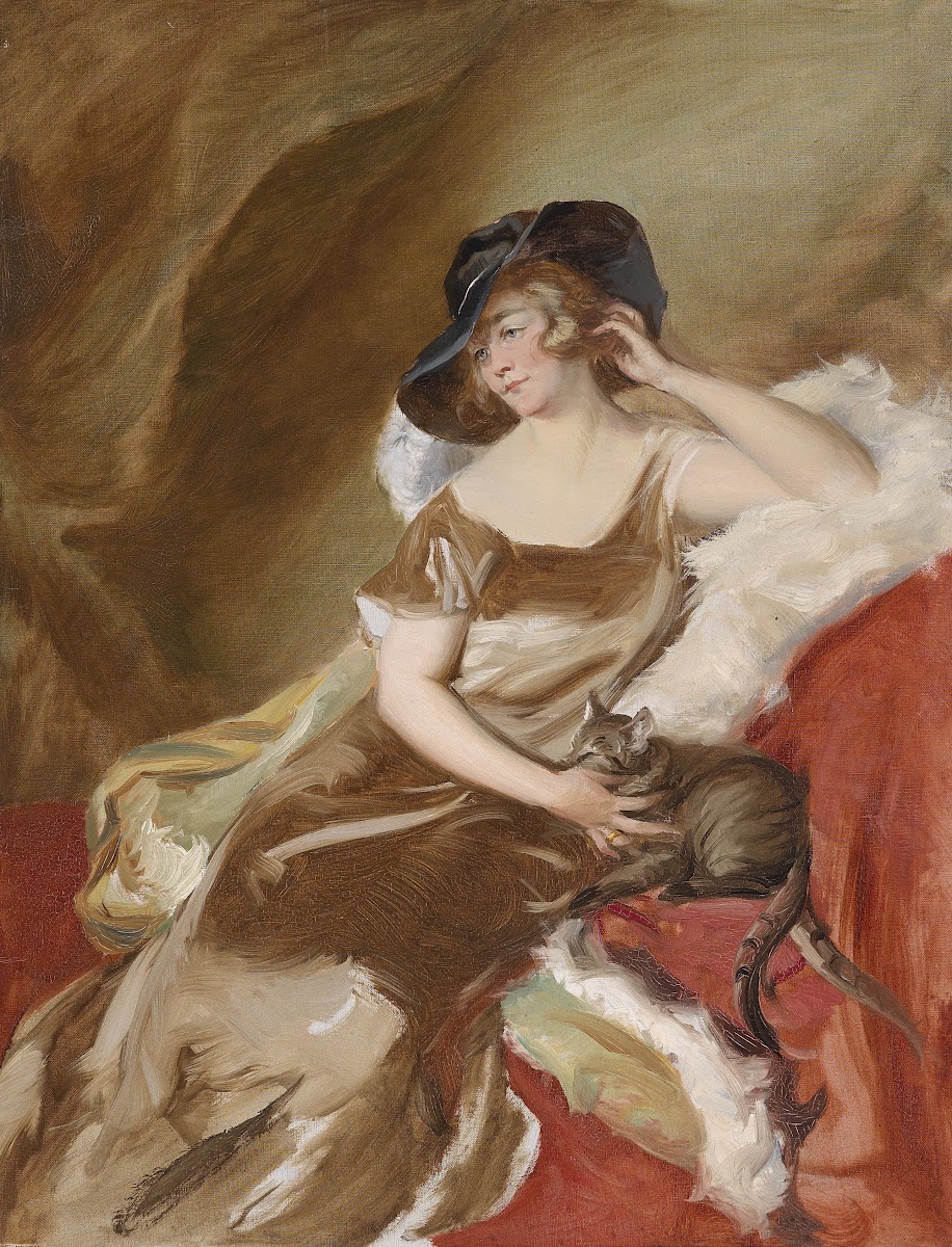 Bildnis einer Dame mit Katze