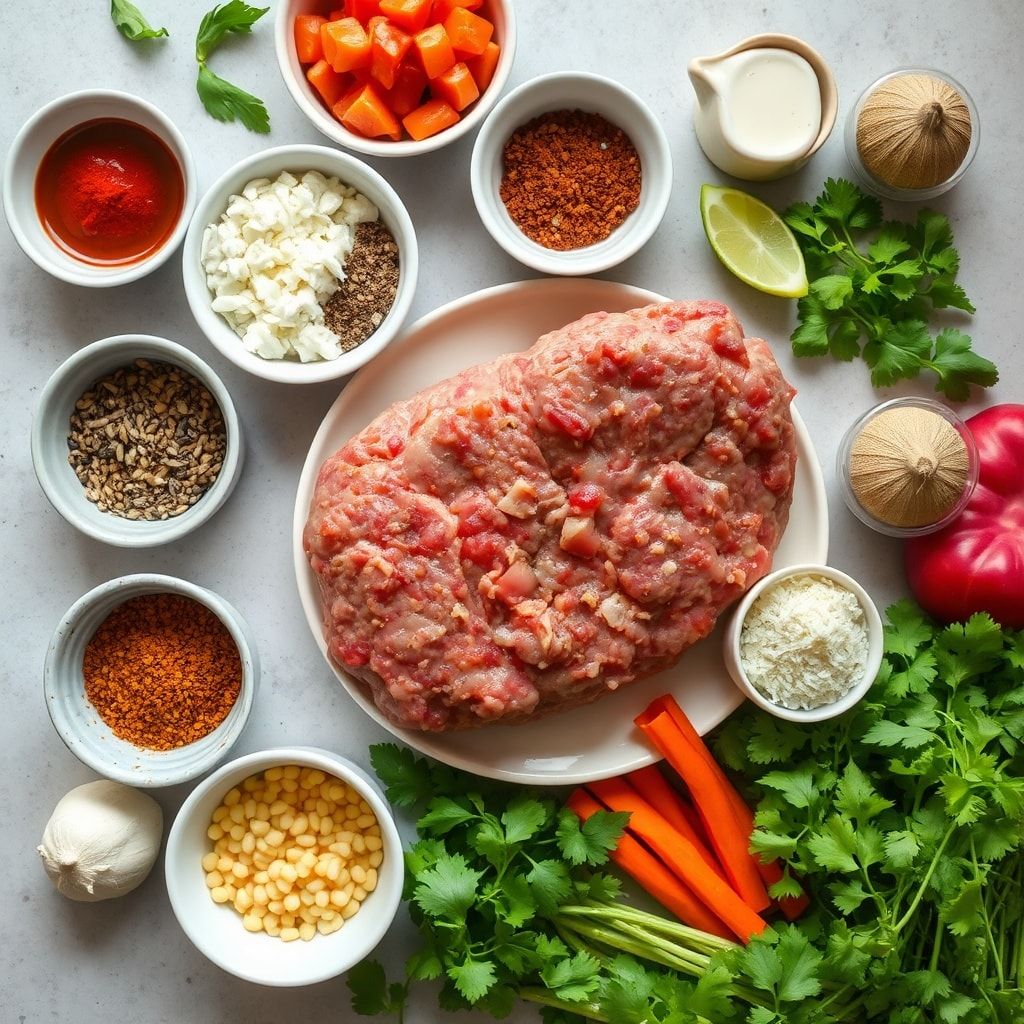 Ingredients for Crockpot Enchilada Meatballs - Easy Slow Cooker Mexican Dinner (Dump & Go!)