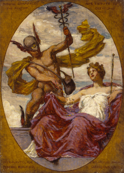 Study for Mural at US Custom House Cleveland OH Passing Commerce Pays Tribute to