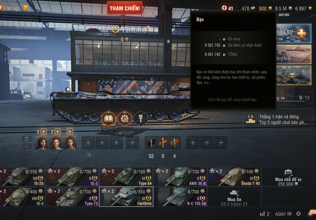 Acc World of Tanks PC gồm 5 tank cấp 10 Type 71, IS-7, T62a,...