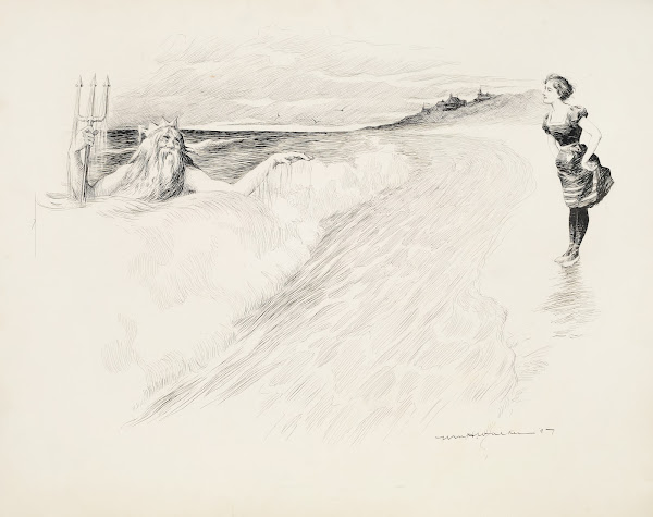 A young woman on the sea shore talks to Neptune 1897