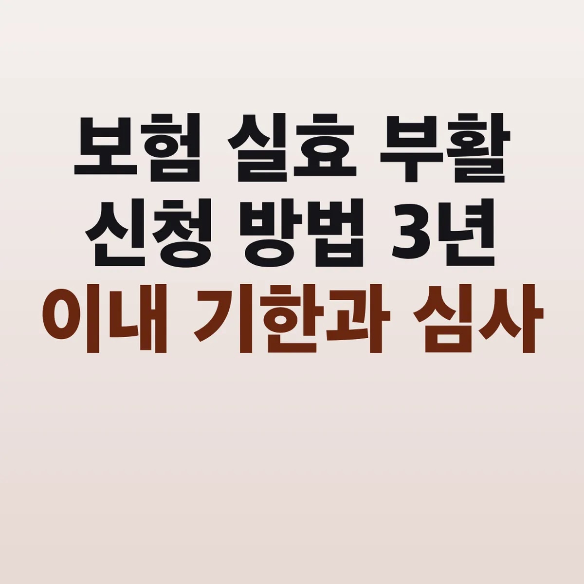 보험 실효 부활 신청 방법 3년 이내 기한과 심사