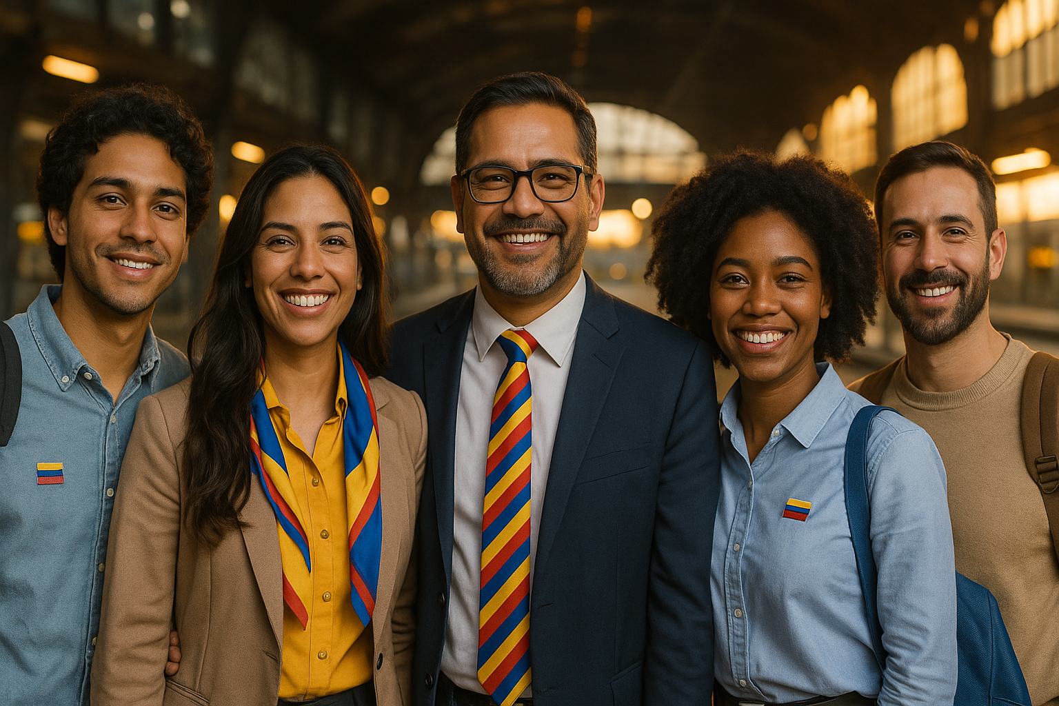 Profesionales venezolanos en Europa celebrando oportunidad laboral