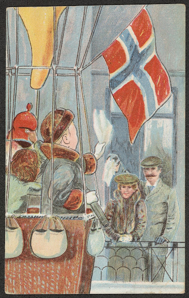 Crown Prince Olav In A Hot Air Balloon