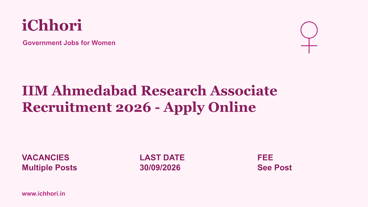 IIM Ahmedabad Research Associate Recruitment 2026 - Apply Online - iChhori