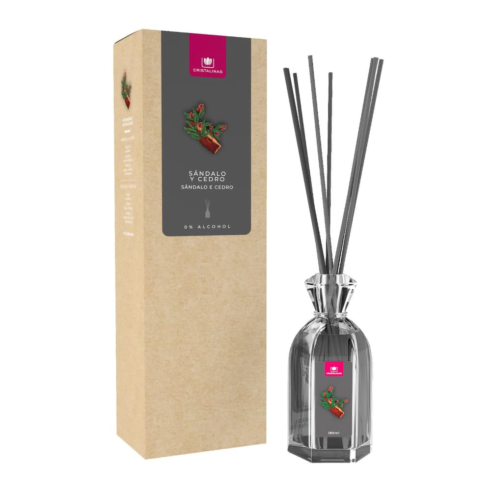 Difusor de varillas Cristalinas™ aroma sándalo y cedro