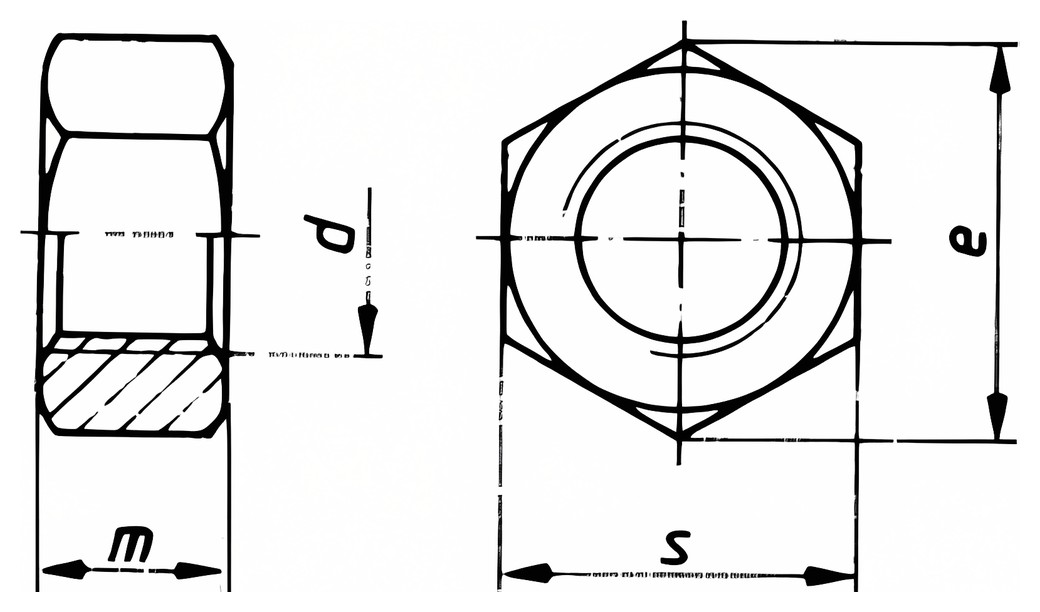 DIN 934 – Technical drawing