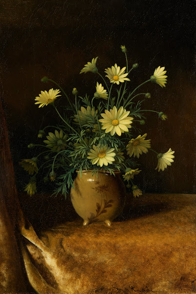 Yellow Daisies in a Brown Bowl circa 1883 95
