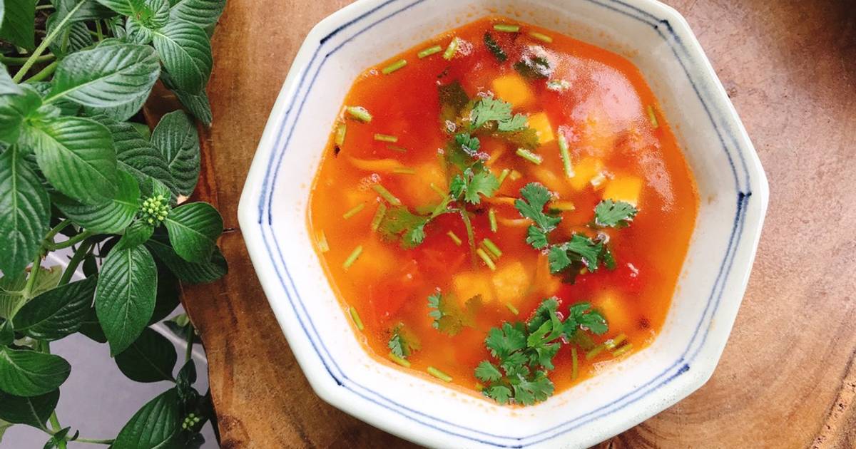 Canh chua đậu phụ dấm bỗng