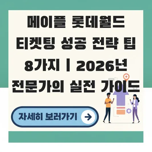 메이플 롯데월드 티켓팅 성공 전략 팁