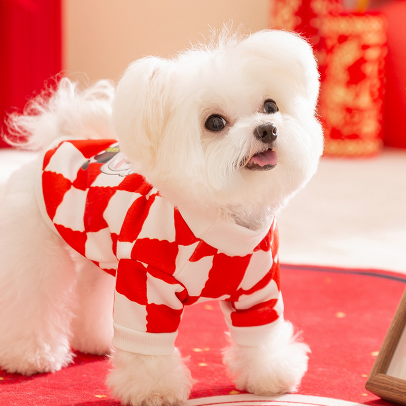 Dog Sweater, Red, Small Breeds, Autumn-Winter