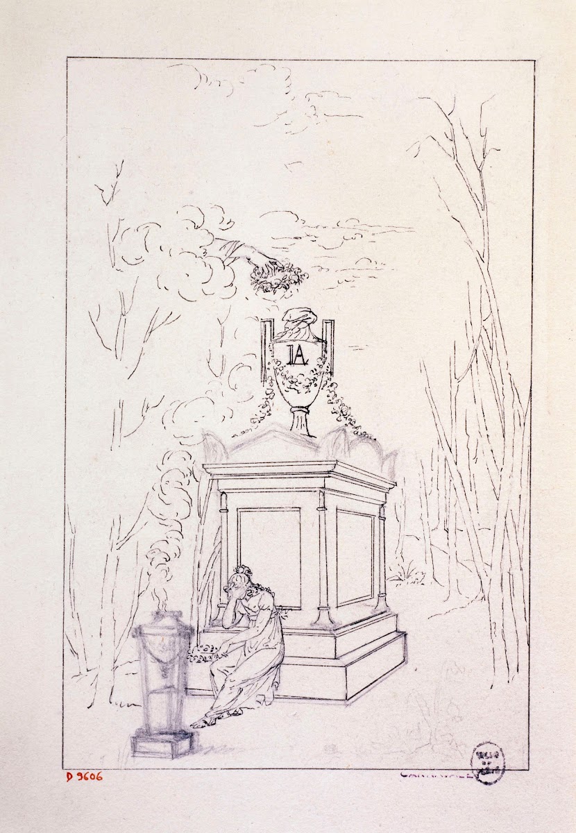 Femme pleurant auprès dune stèle funéraire 1735   1815