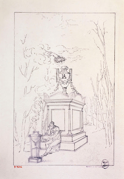Femme pleurant auprès dune stèle funéraire 1735   1815