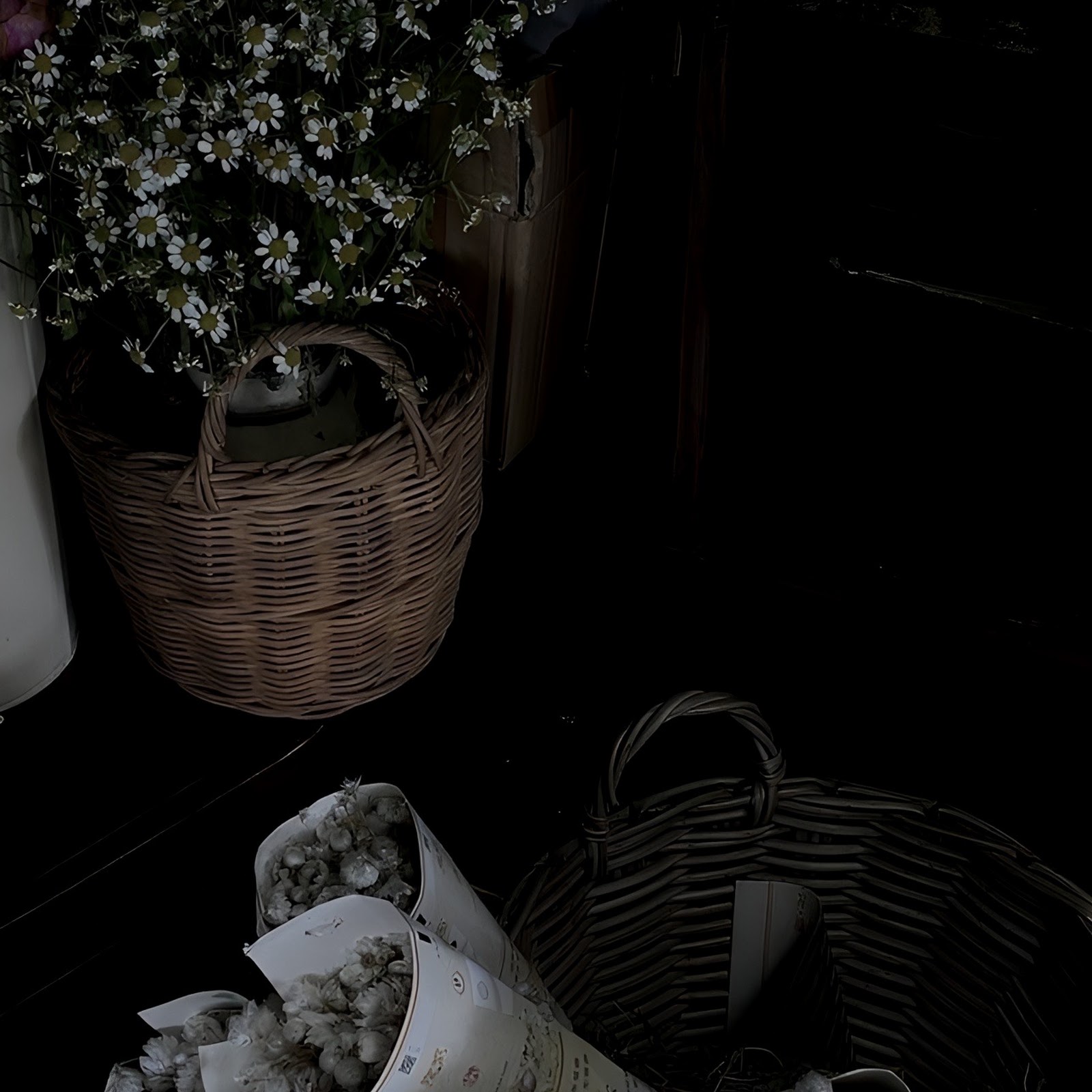 Download Dried Flowers In Woven Baskets Full HD iPhone