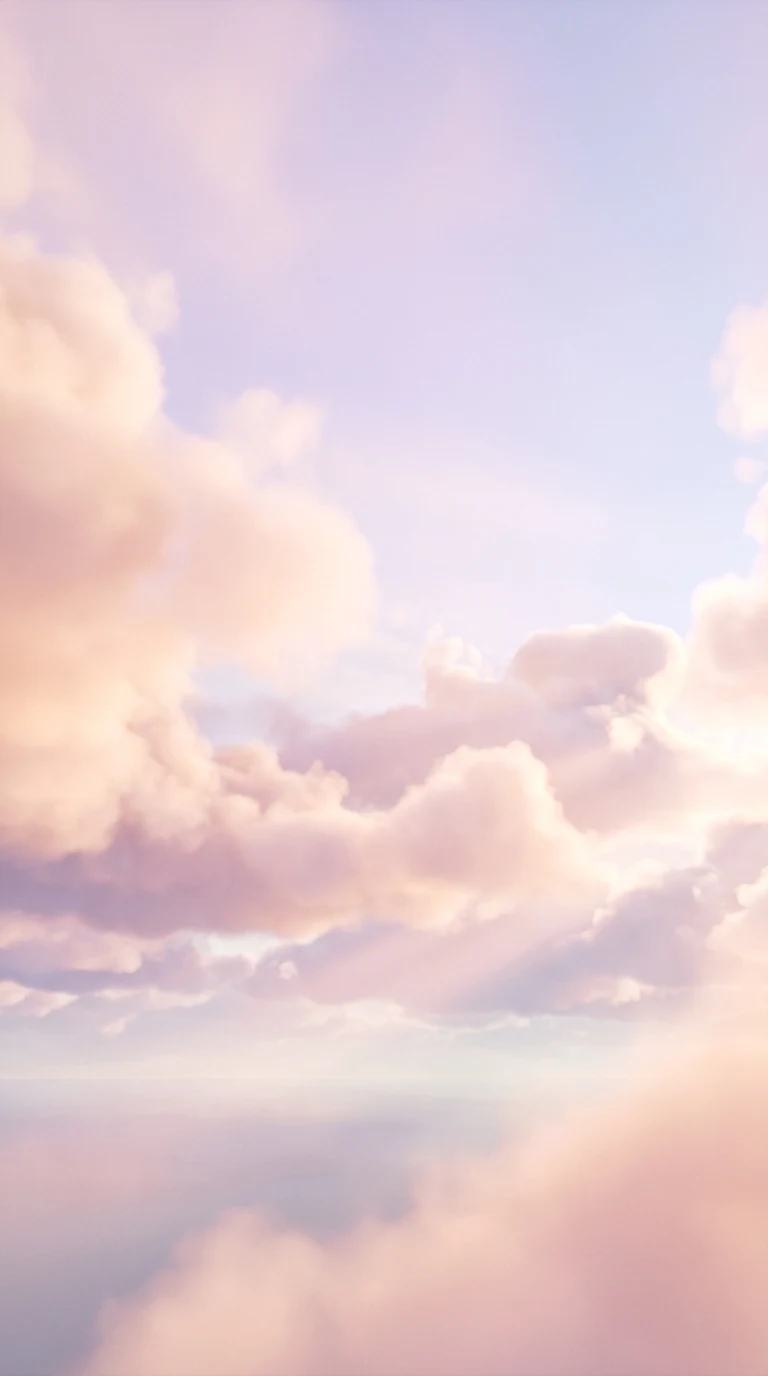 Soft Pastel Volumetric Cloudscape Background - Free 4K mobile Wallpaper