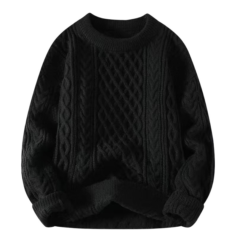 Chunky knit sweater with cable pattern for men