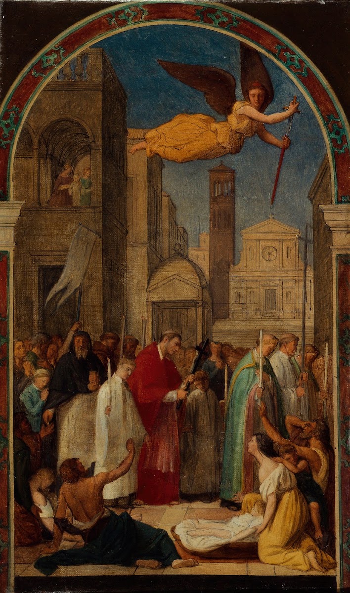 Procession de saint Charles Borromée pendant la peste de Milan 1861