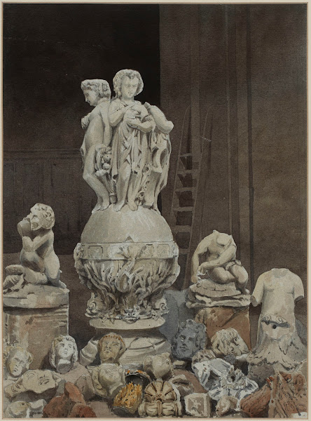 Vestiges déléments sculptés décorant lHôtel de Ville en 1871 1871