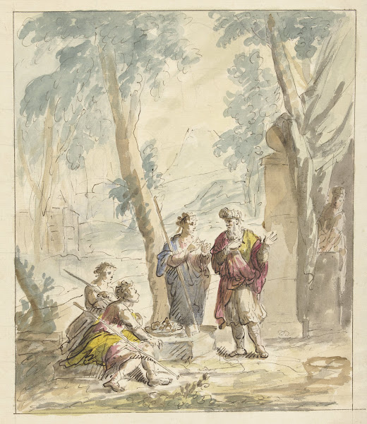 Abraham ontvangt de drie engelen 1677   1755