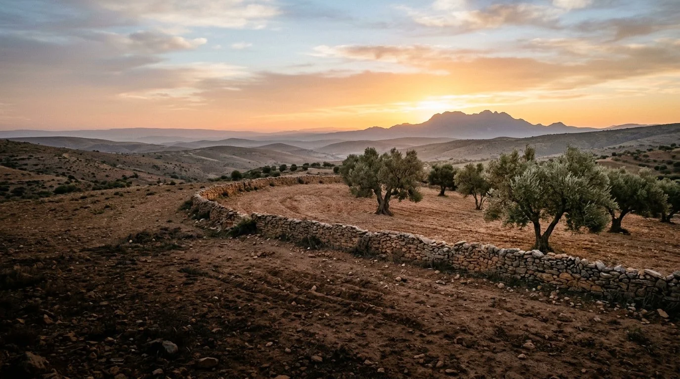 Hedi's land in the hills of Kasserine, Tunisia